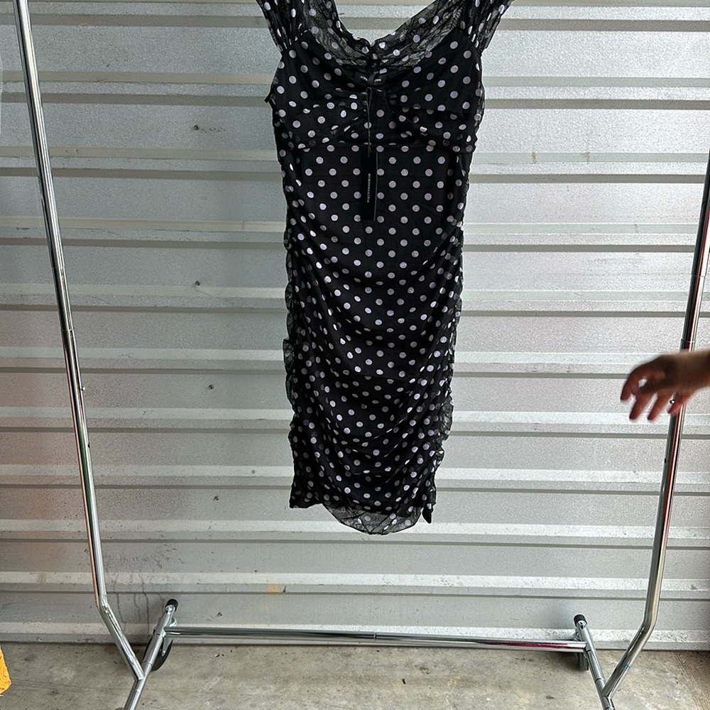 BCBGMaxAzria Black and White Sheath Mini Dress